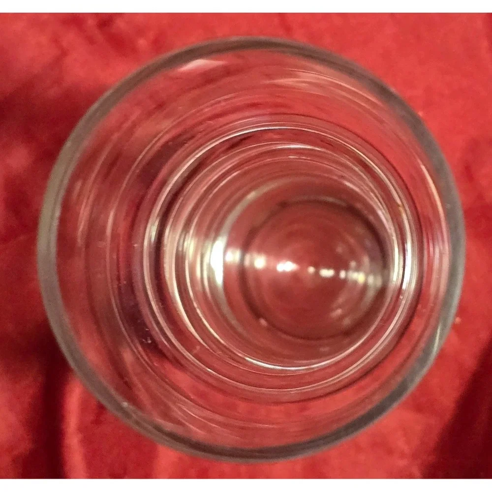 Vintage Mid Century Modern Clear Glass Stacked Bubble Vase Ribbed MCM 7.5 Inch
